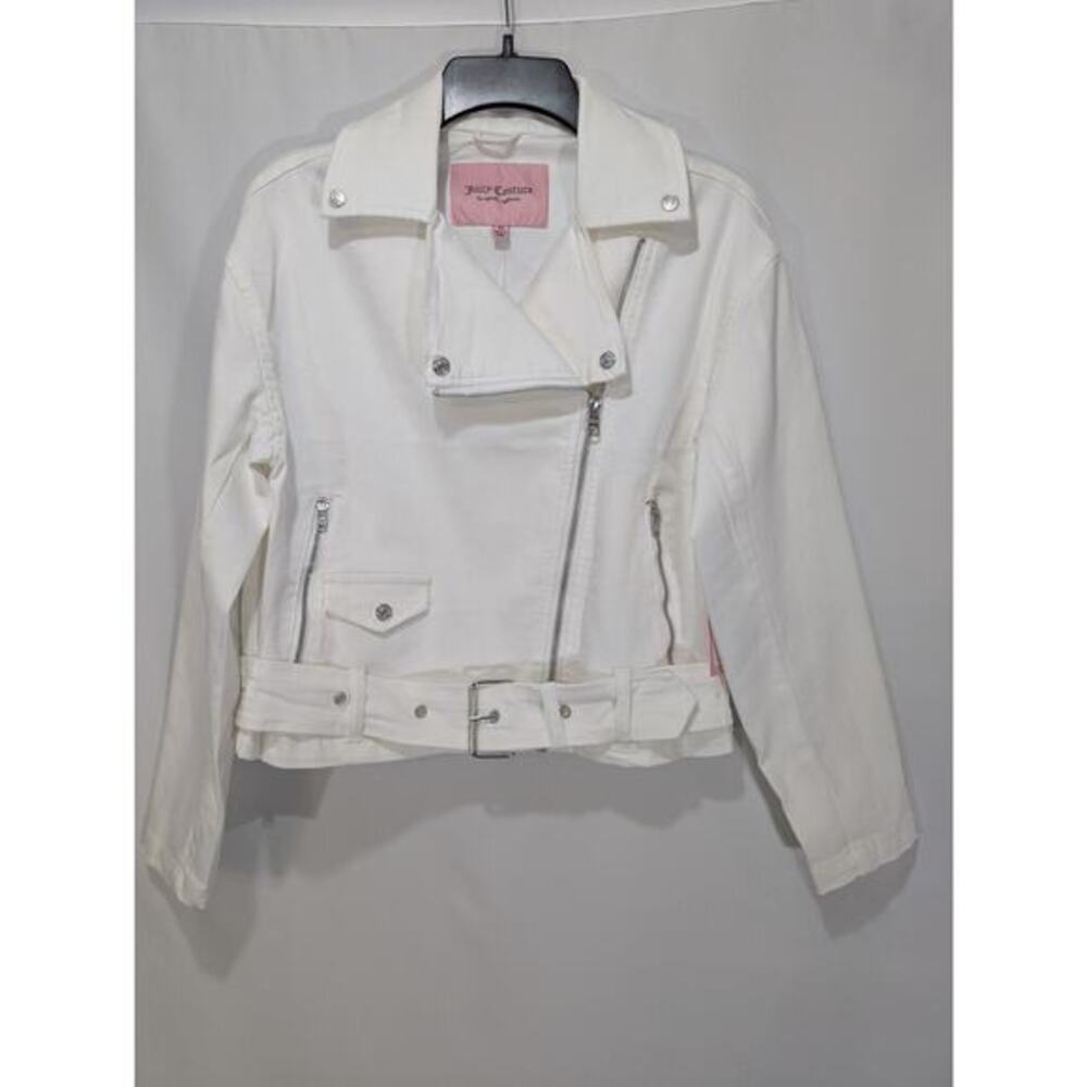 Juicy Couture White Moto Jacket NWT Size XS‎